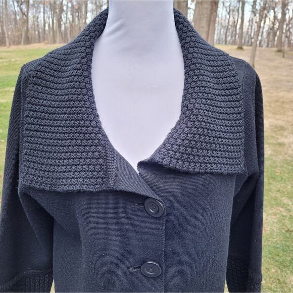 CAbi Black Jackie O Cropped Wool Blend Cardigan style #502 size Medium - Picture 12 of 16